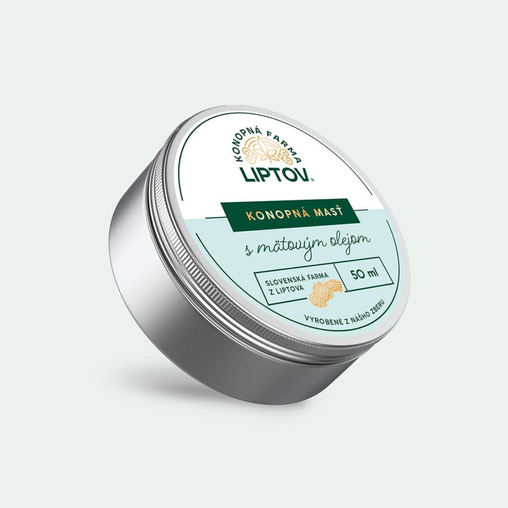 Konopná masť Premium - Mäta, 50 ml, Konopná farma Liptov
