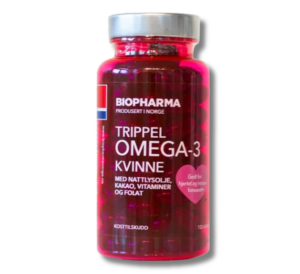 Tripple Omega 3, kvinne kakao, 120 kapsúl, Biopharma